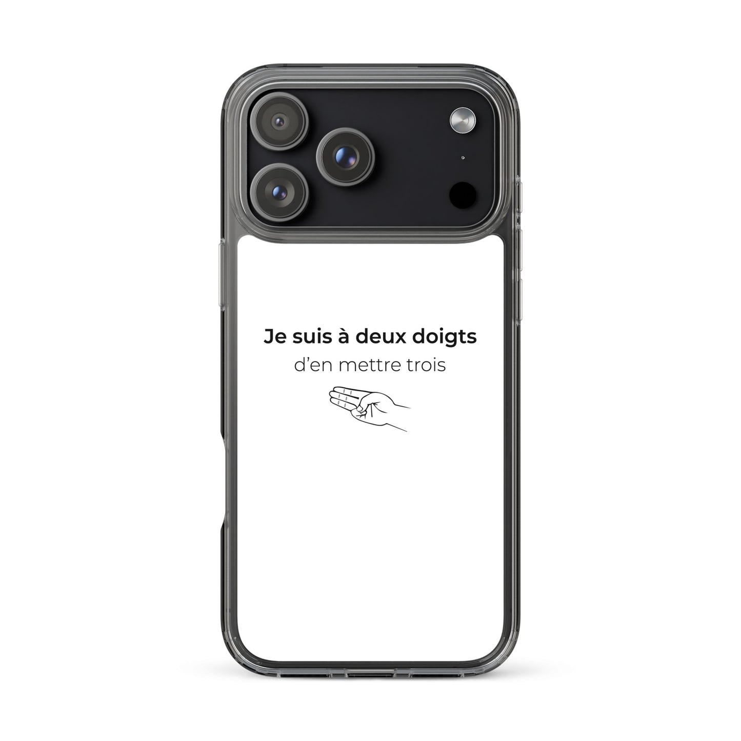 Coque iPhone Je suis à deux doigts d'en mettre trois - Sedurro