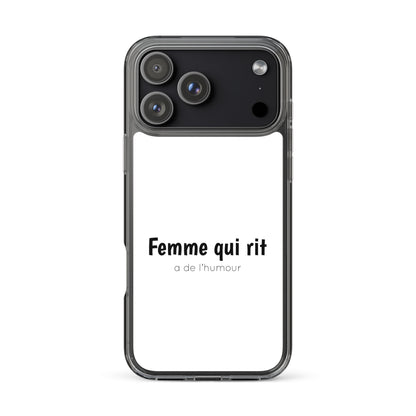Coque iPhone Femme qui rit a de l'humour - Sedurro