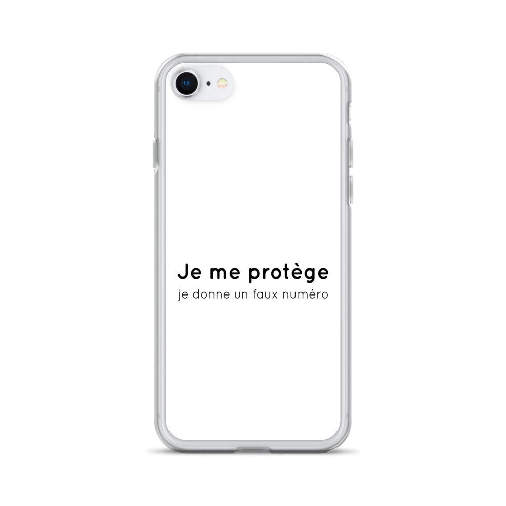 Coque iPhone Je me protège je donne un faux numéro - Sedurro