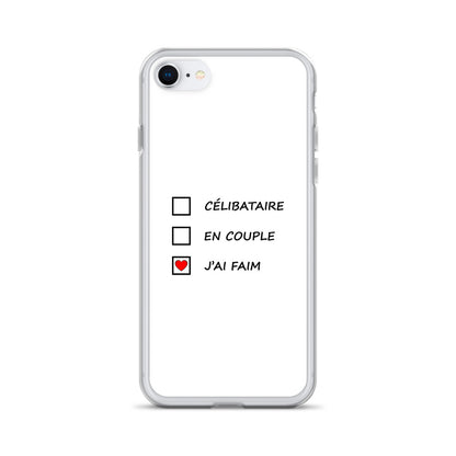 Coque iPhone Célibataire en couple j'ai faim cases à cocher iPhone 7 8 - Sedurro
