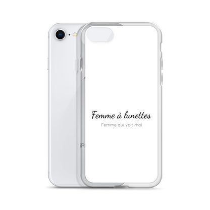 Coque iPhone Femme à lunettes femme qui voit mal - Sedurro