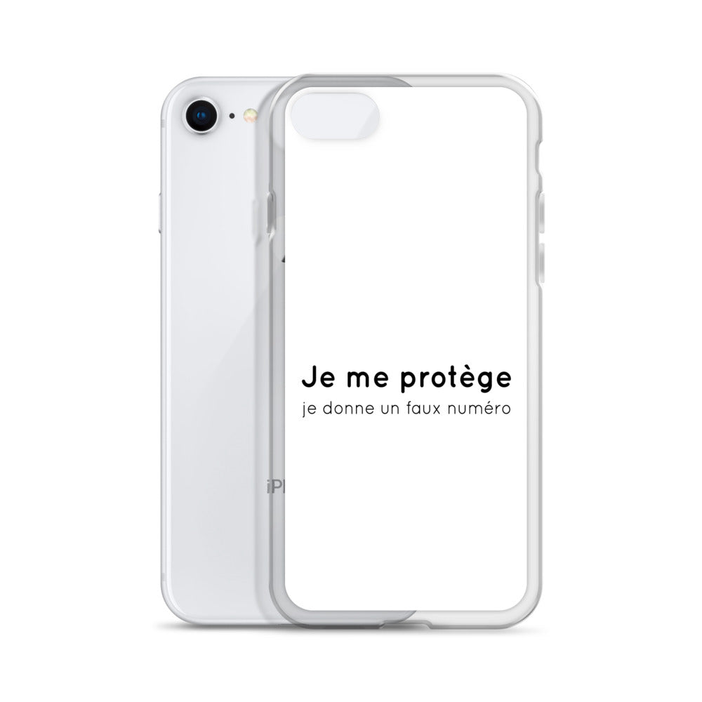 Coque iPhone Je me protège je donne un faux numéro - Sedurro