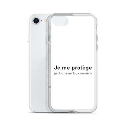 Coque iPhone Je me protège je donne un faux numéro - Sedurro