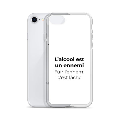 Coque iPhone L'alcool est un ennemi fuir l'ennemi c'est lâche - Sedurro