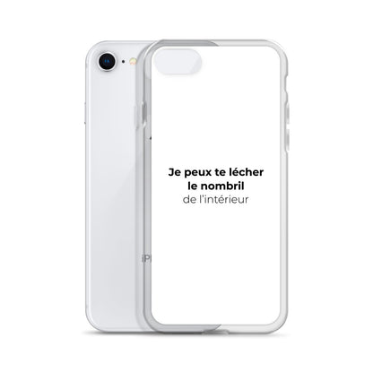 Coque iPhone Je peux te lécher le nombril de l'intérieur - Sedurro