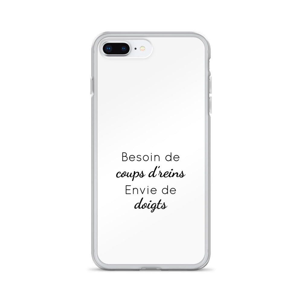 Coque iPhone Besoin de coups de reins envie de doigts - Sedurro
