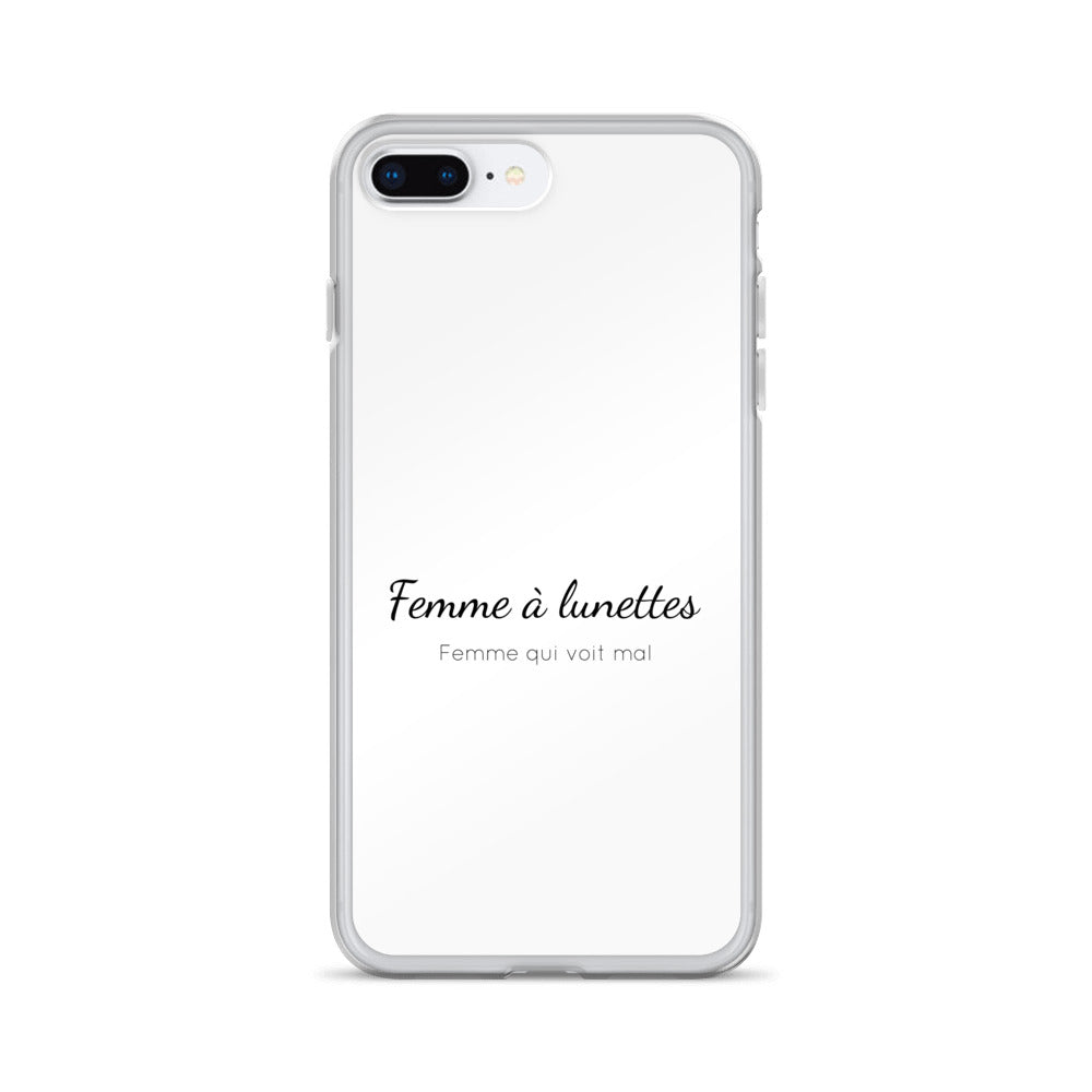 Coque iPhone Femme à lunettes femme qui voit mal - Sedurro