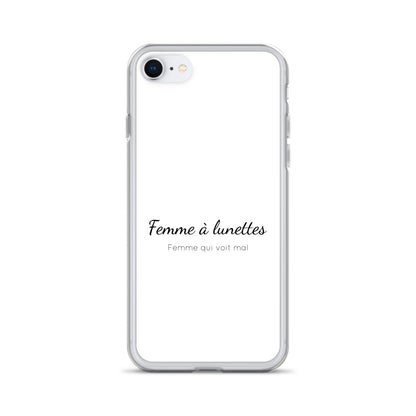 Coque iPhone Femme à lunettes femme qui voit mal - Sedurro