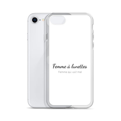 Coque iPhone Femme à lunettes femme qui voit mal iPhone SE - Sedurro