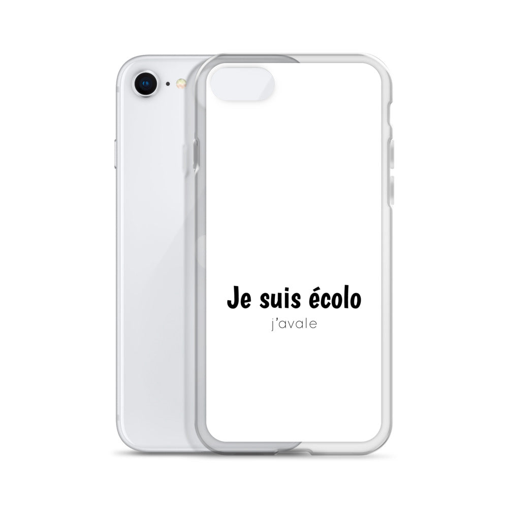 Coque iPhone Je suis écolo j'avale - Sedurro