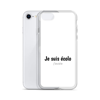 Coque iPhone Je suis écolo j'avale - Sedurro