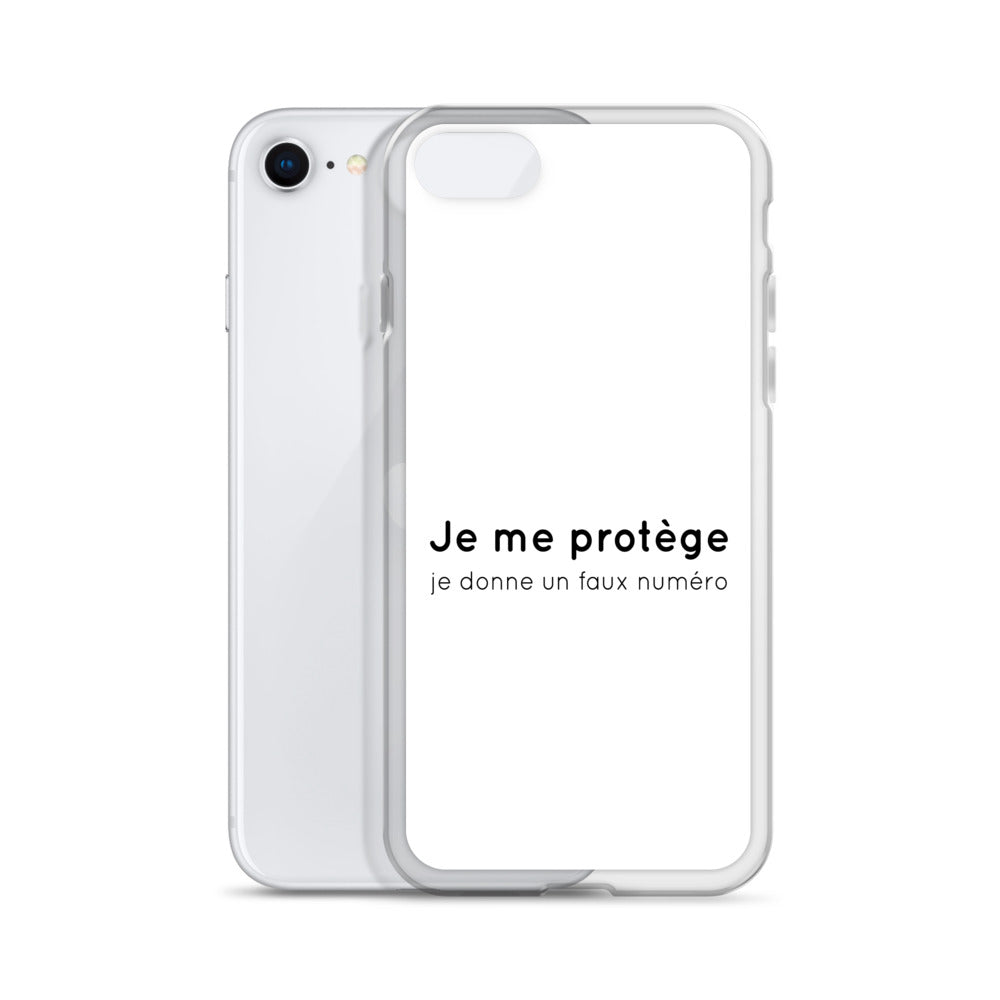 Coque iPhone Je me protège je donne un faux numéro - Sedurro
