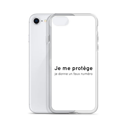 Coque iPhone Je me protège je donne un faux numéro - Sedurro