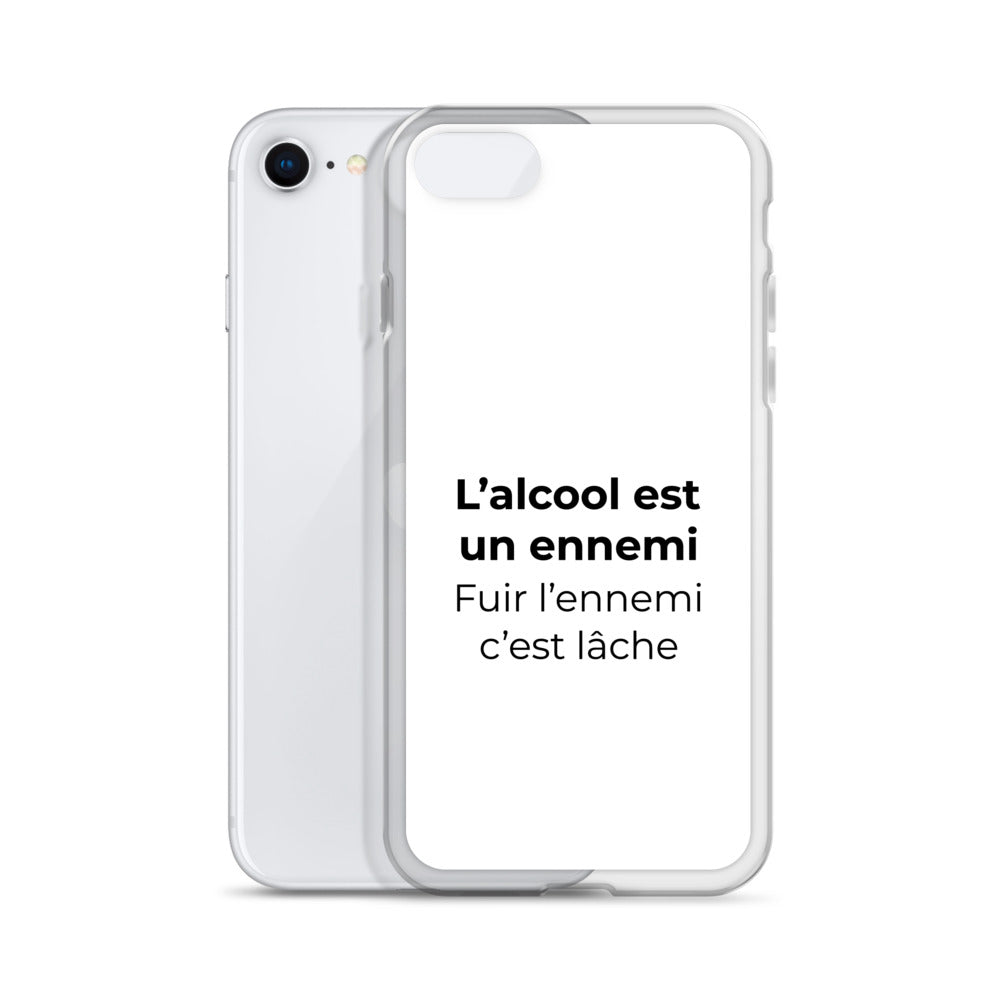 Coque iPhone L'alcool est un ennemi fuir l'ennemi c'est lâche - Sedurro