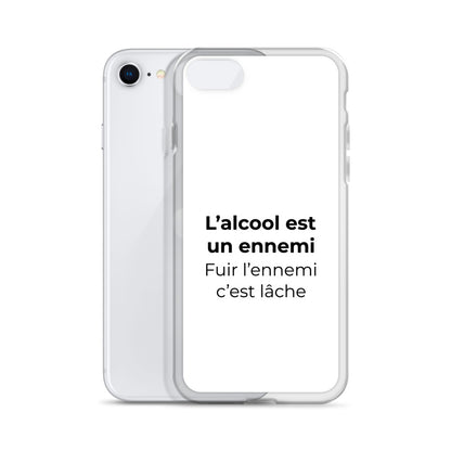 Coque iPhone L'alcool est un ennemi fuir l'ennemi c'est lâche - Sedurro