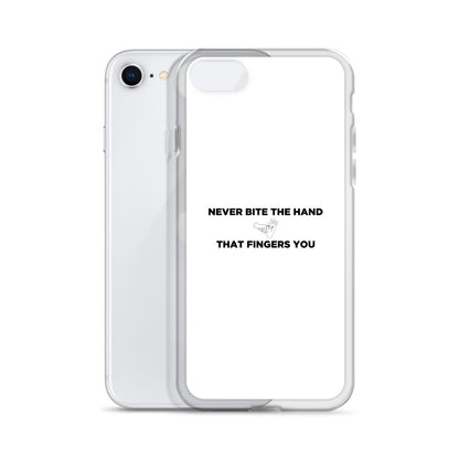 Coque iPhone Never bite the hand that fingers you - Sedurro