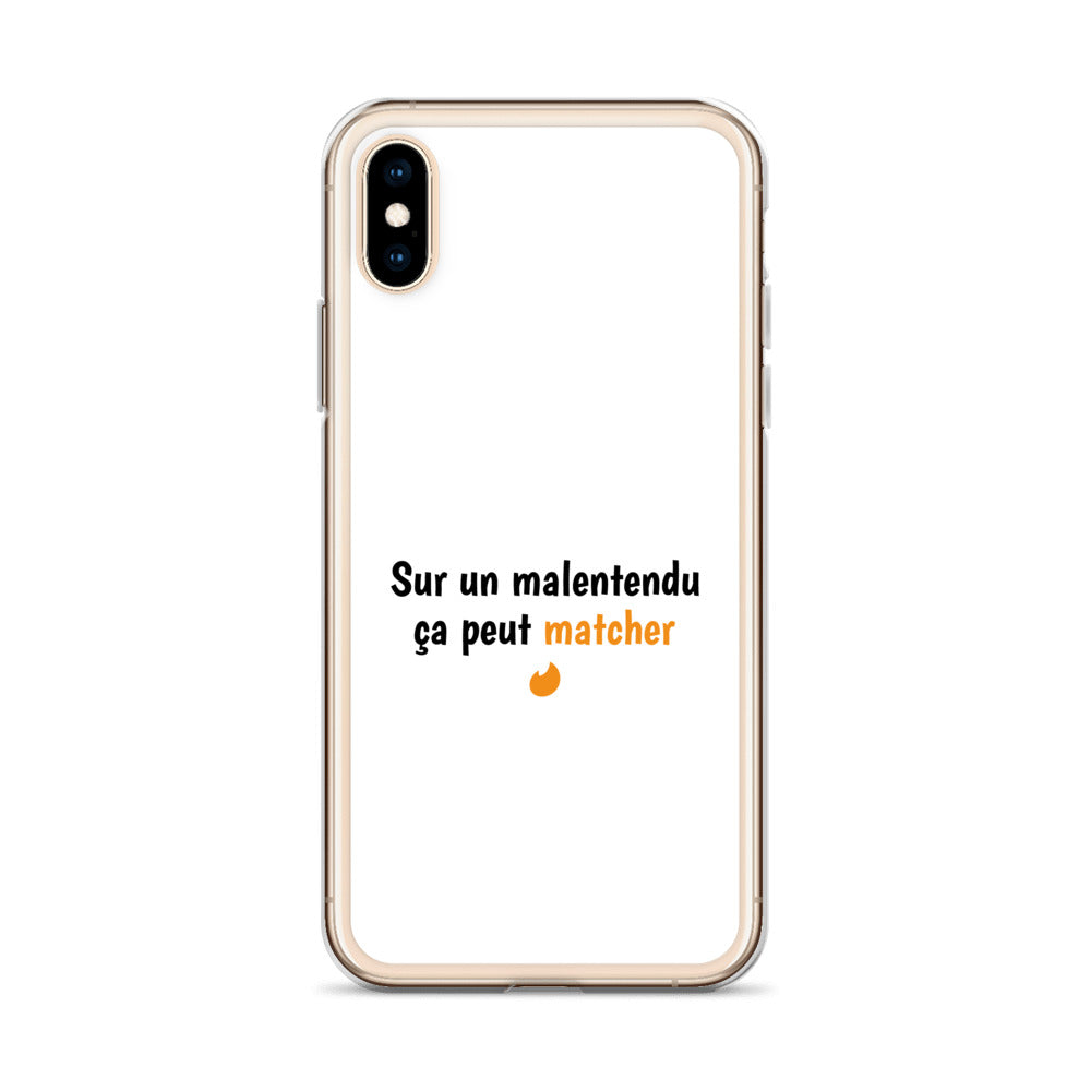 Coque iPhone Sur un malentendu ça peut matcher iPhone X XS - Sedurro