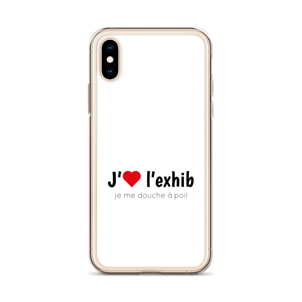 Coque iPhone J'aime l'exhib je me douche à poil iPhone X XS - Sedurro
