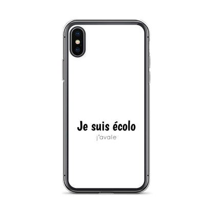 Coque iPhone Je suis écolo j'avale - Sedurro