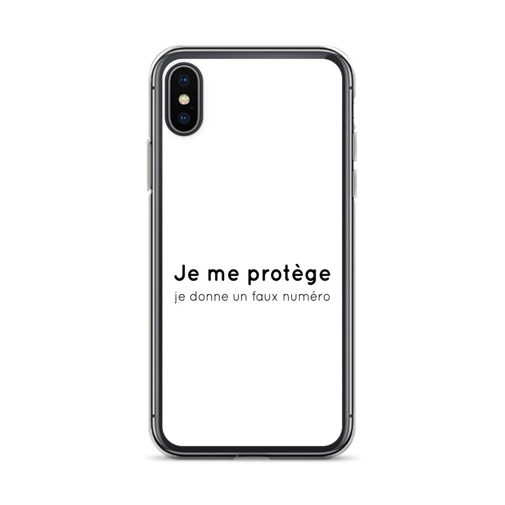 Coque iPhone Je me protège je donne un faux numéro - Sedurro