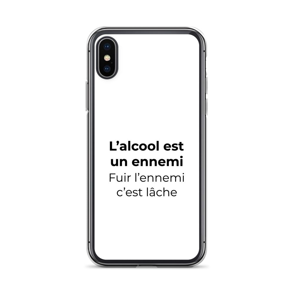 Coque iPhone L'alcool est un ennemi fuir l'ennemi c'est lâche iPhone X XS - Sedurro