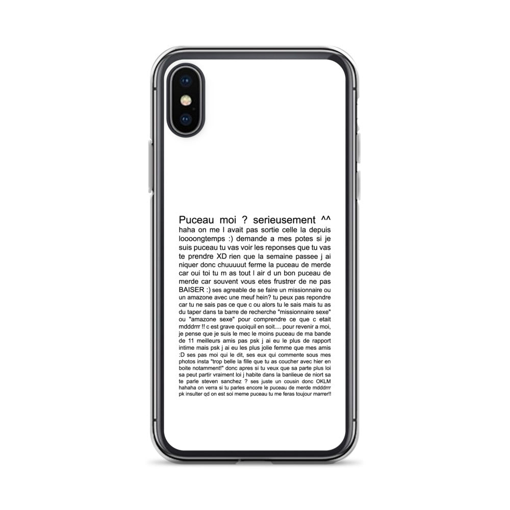 Coque iPhone Puceau moi on me l'avait pas sorti depuis longtemps iPhone X XS - Sedurro