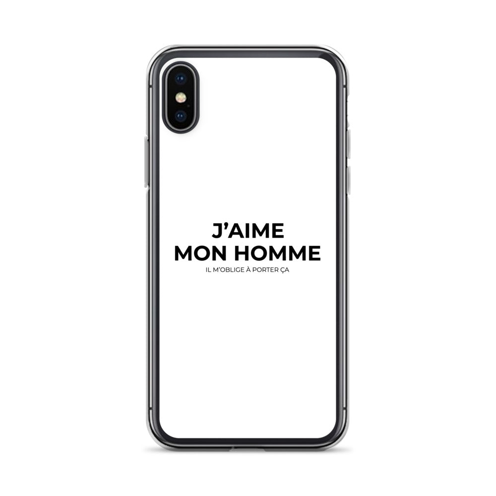 Coque iPhone J'aime mon homme il m'oblige à porter ça iPhone X XS - Sedurro