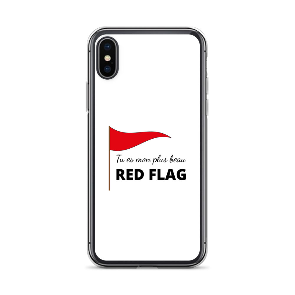 Coque iPhone Tu es mon plus beau red flag iPhone X XS - Sedurro