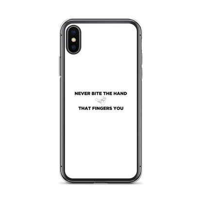 Coque iPhone Never bite the hand that fingers you - Sedurro