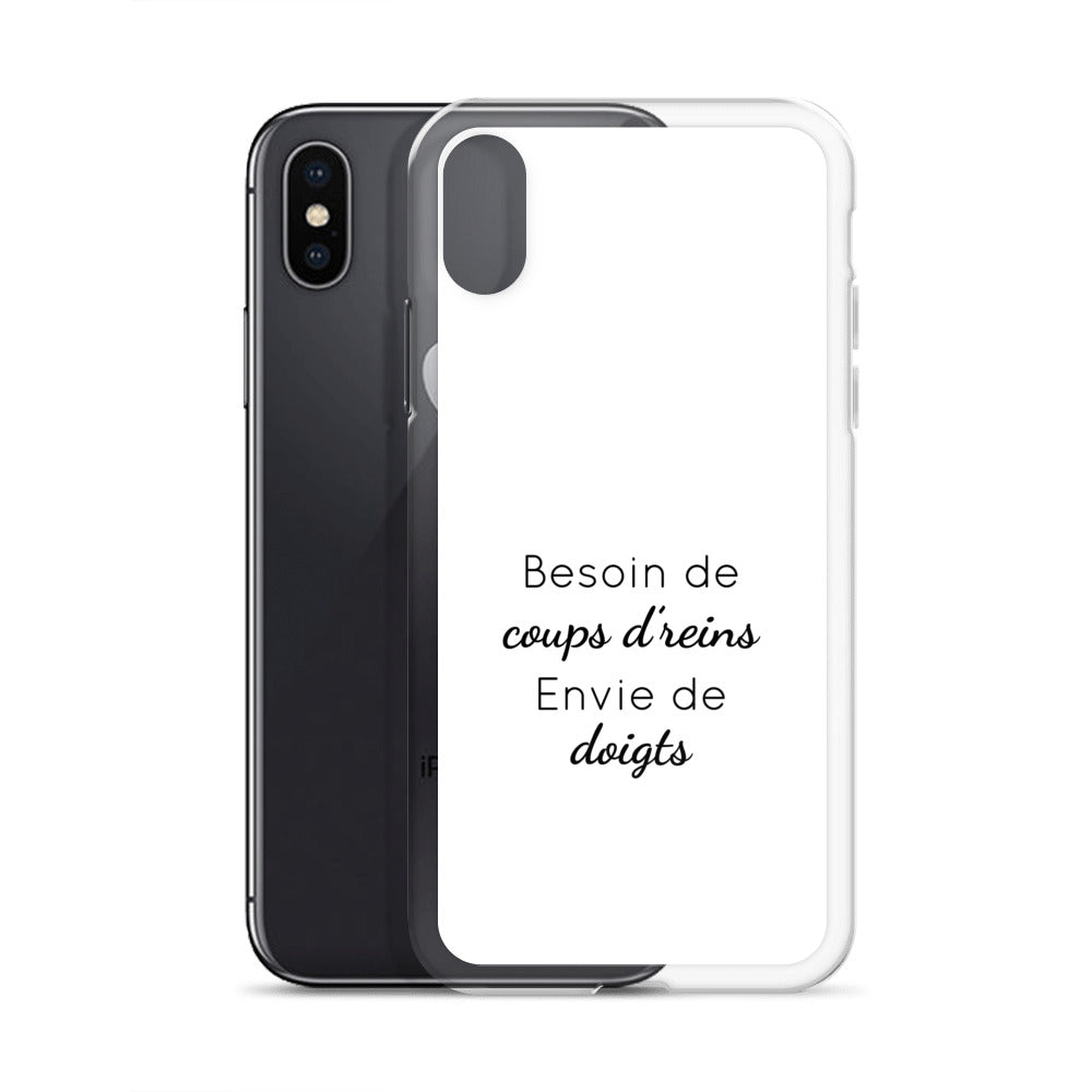 Coque iPhone Besoin de coups de reins envie de doigts - Sedurro