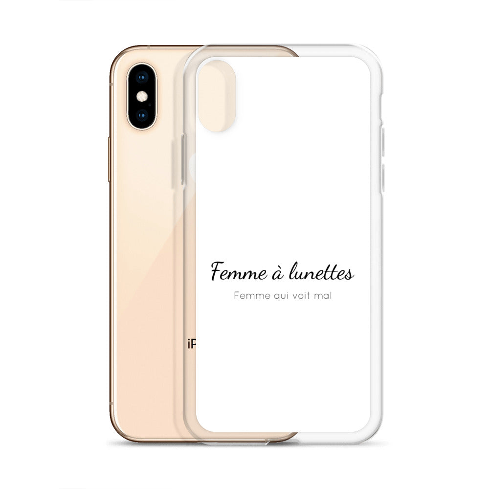 Coque iPhone Femme à lunettes femme qui voit mal - Sedurro