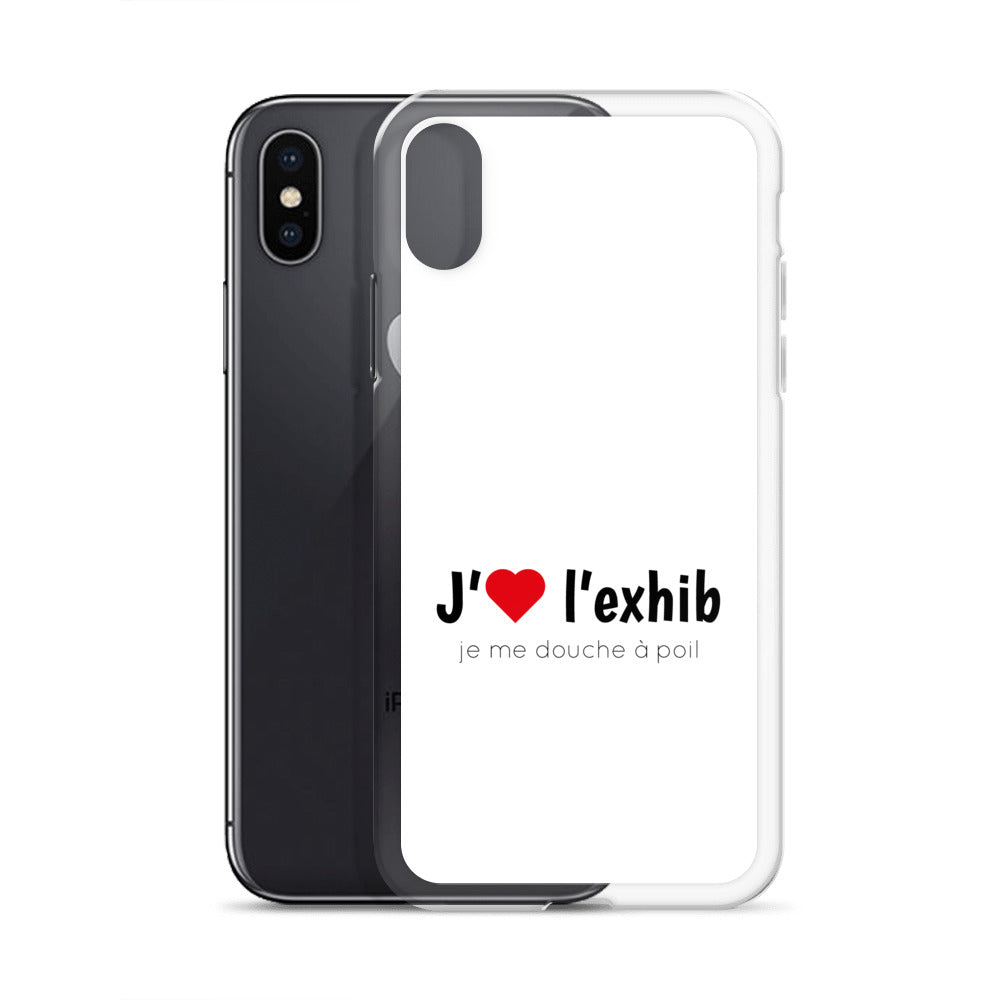 Coque iPhone J'aime l'exhib je me douche à poil - Sedurro