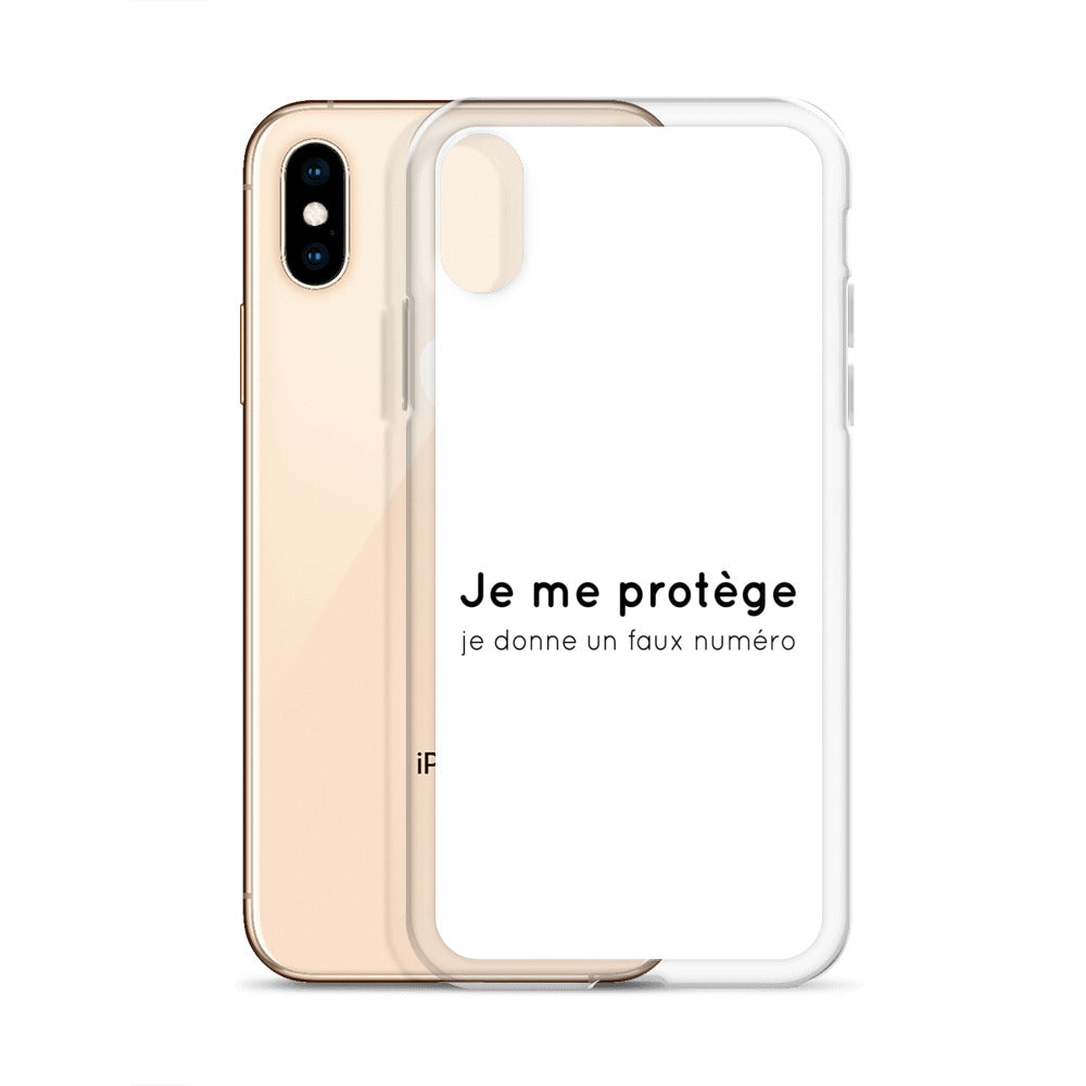 Coque iPhone Je me protège je donne un faux numéro - Sedurro