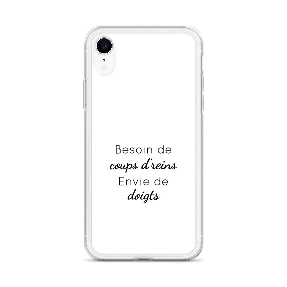 Coque iPhone Besoin de coups de reins envie de doigts iPhone XR - Sedurro