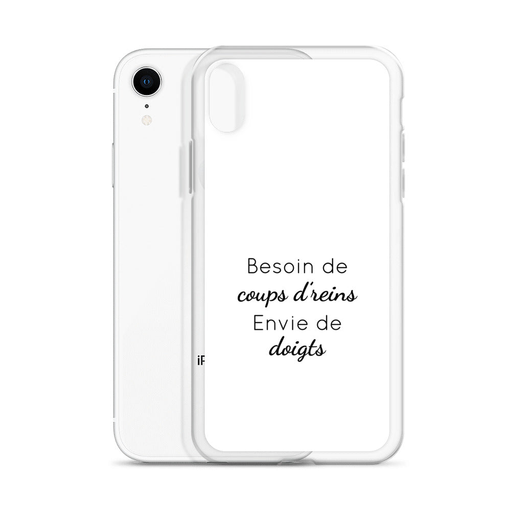Coque iPhone Besoin de coups de reins envie de doigts - Sedurro