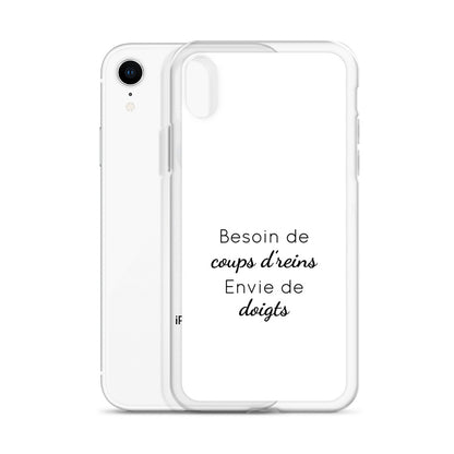 Coque iPhone Besoin de coups de reins envie de doigts - Sedurro
