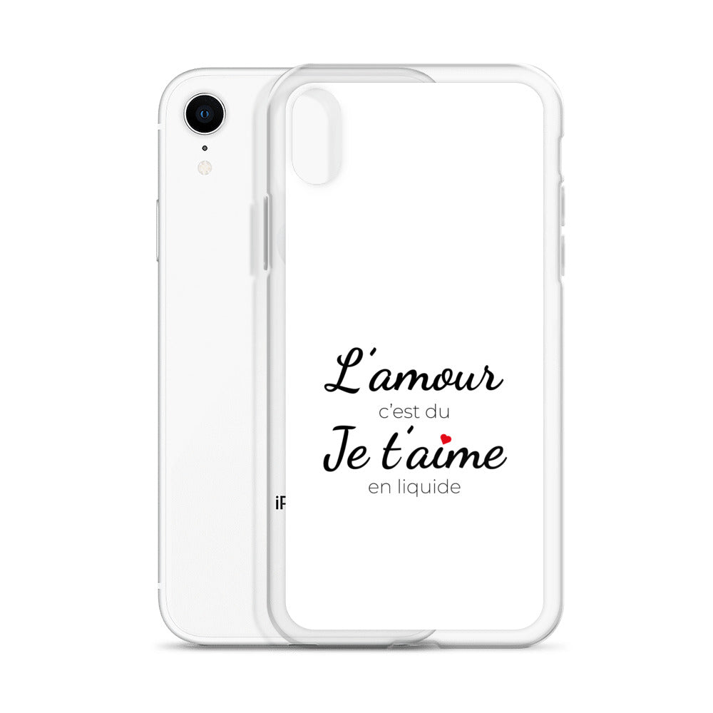 Coque iPhone L'amour c'est du je t'aime en liquide - Sedurro