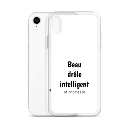 Coque iPhone Beau drôle intelligent et modeste - Sedurro