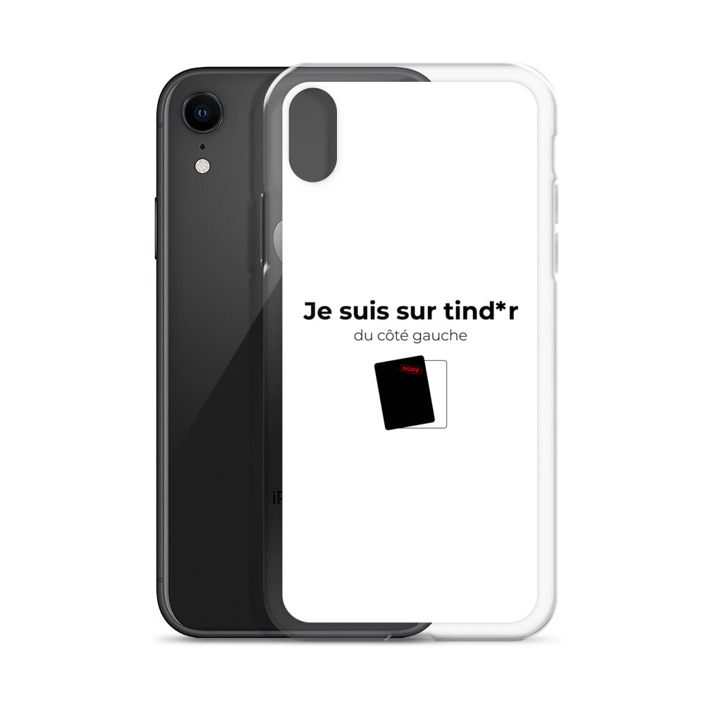 Coque iPhone Je suis sur tind*r du côté gauche - Sedurro