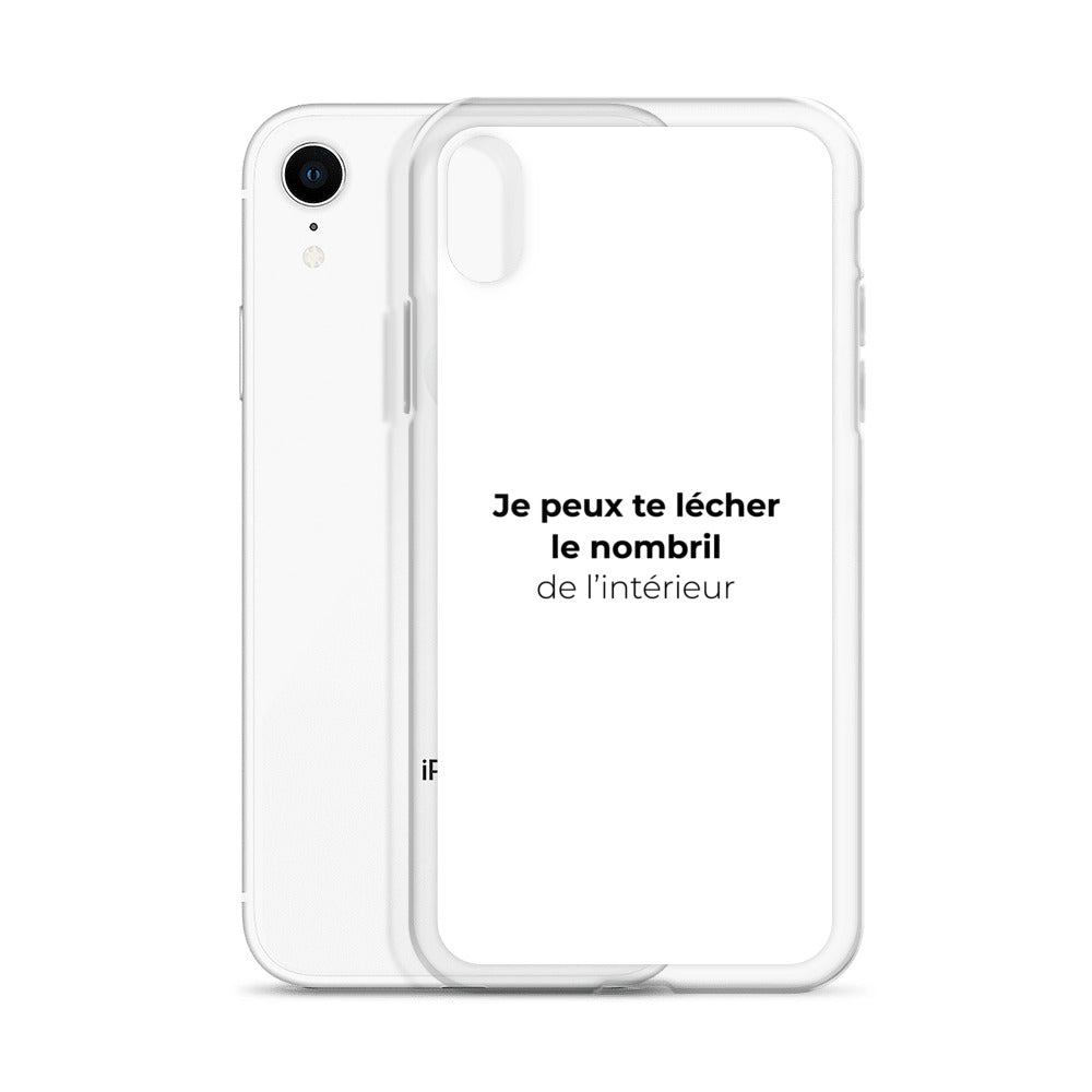 Coque iPhone Je peux te lécher le nombril de l'intérieur - Sedurro