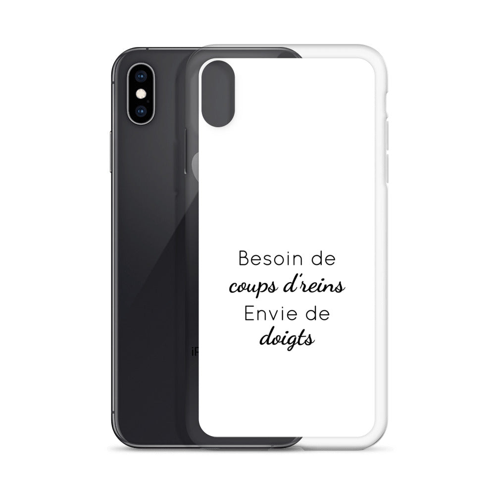 Coque iPhone Besoin de coups de reins envie de doigts - Sedurro