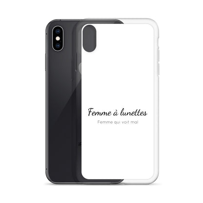 Coque iPhone Femme à lunettes femme qui voit mal - Sedurro