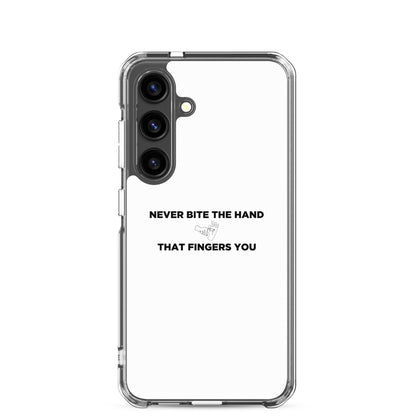 Coque Samsung Never bite the hand that fingers you - Sedurro