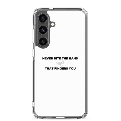 Coque Samsung Never bite the hand that fingers you - Sedurro
