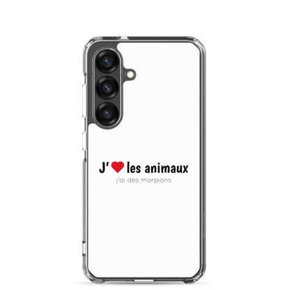 Coque Samsung J'aime les animaux j'ai des morpions - Sedurro