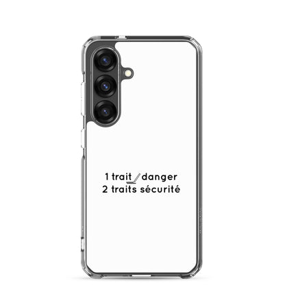 Coque Samsung 1 trait danger 2 traits sécurité - Sedurro