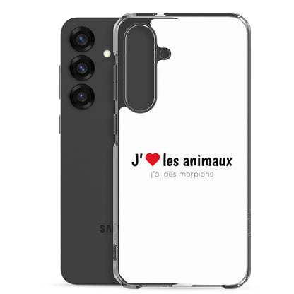 Coque Samsung J'aime les animaux j'ai des morpions - Sedurro
