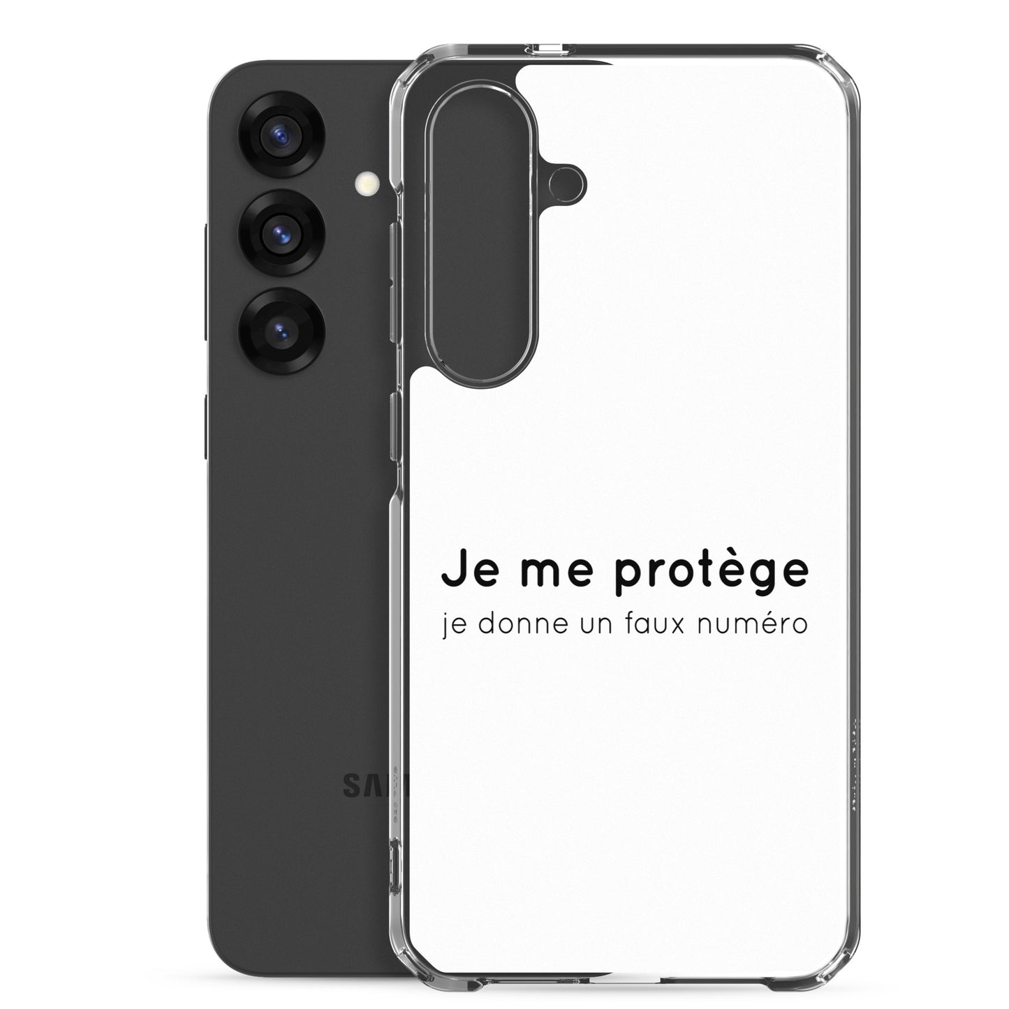Coque Samsung Je me protège je donne un faux numéro - Sedurro