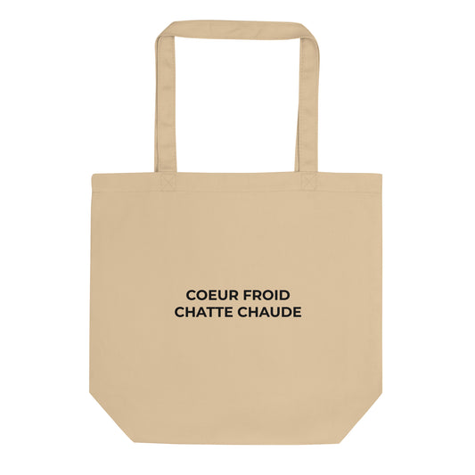 Tote bag bio Cœur froid chatte chaude Oyster - Sedurro