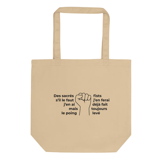 Tote bag bio Paroles des sacrés fists toujours le poing levé - Sedurro